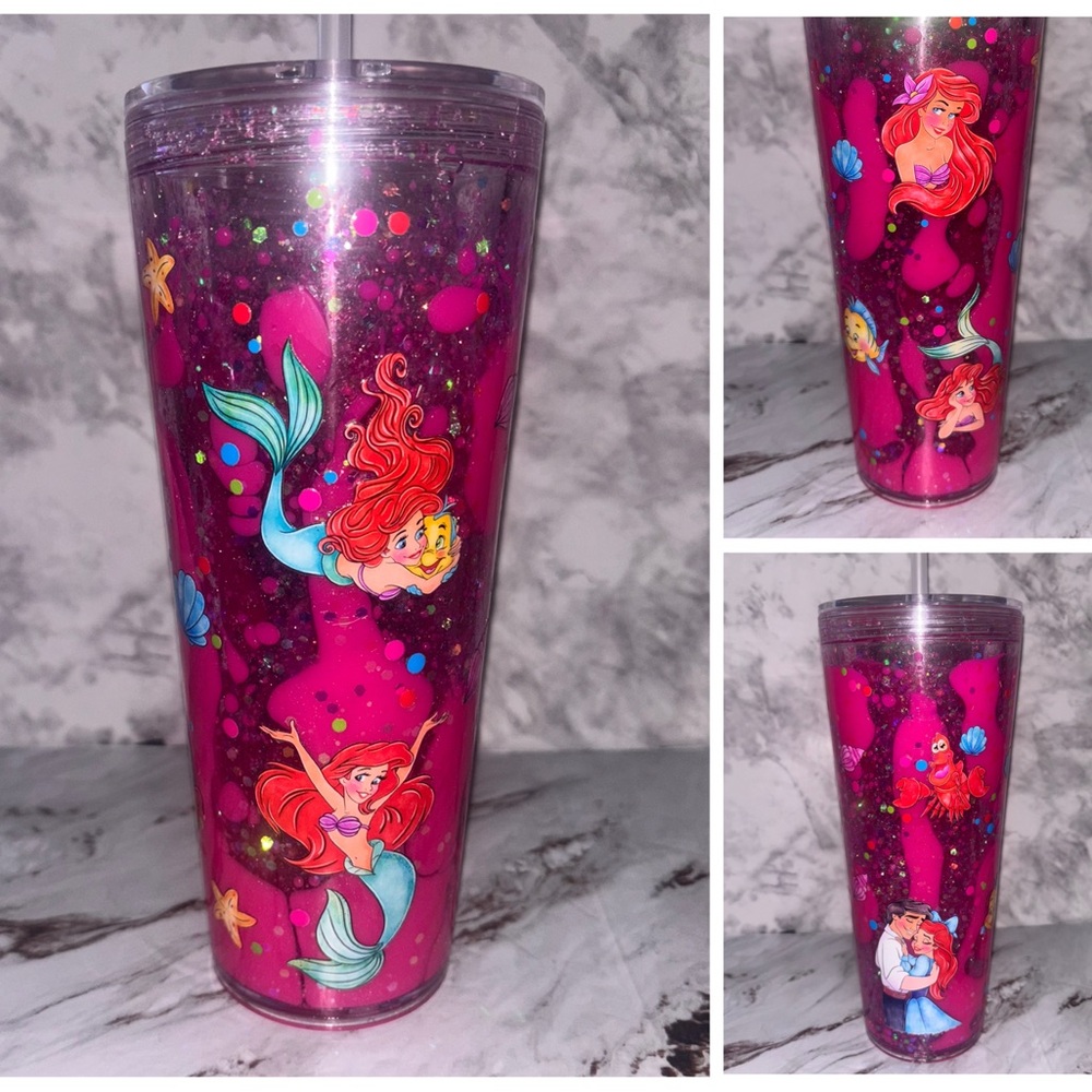 Mermaid Ariel lava drip 24oz cup
